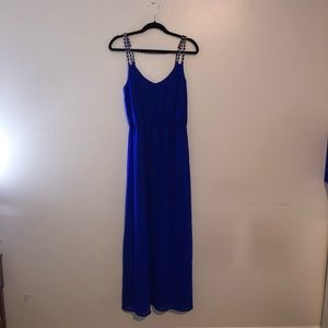 Royal blue, long dress with super cute straps